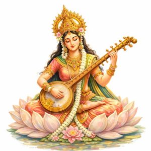 Maa Saraswati source of wisdom, knowledge, and creativity